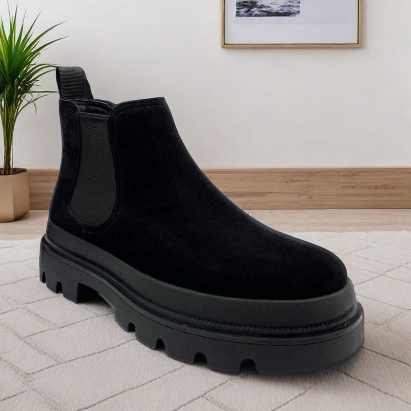 犀牛潮男鞋短靴2025新款切尔西工装靴加绒保暖高帮翻毛皮鞋马丁靴,流行男鞋,切尔西靴,淘宝优惠券,粉丝福利购,淘宝优惠卷