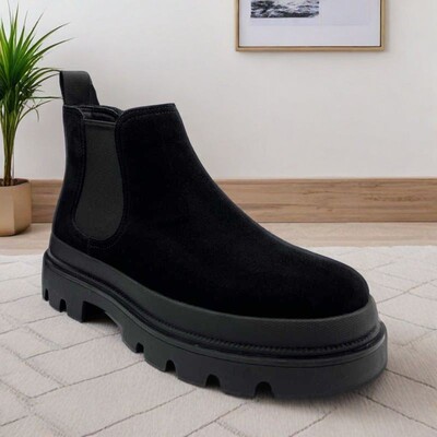 绒保暖高帮翻毛皮鞋马丁靴