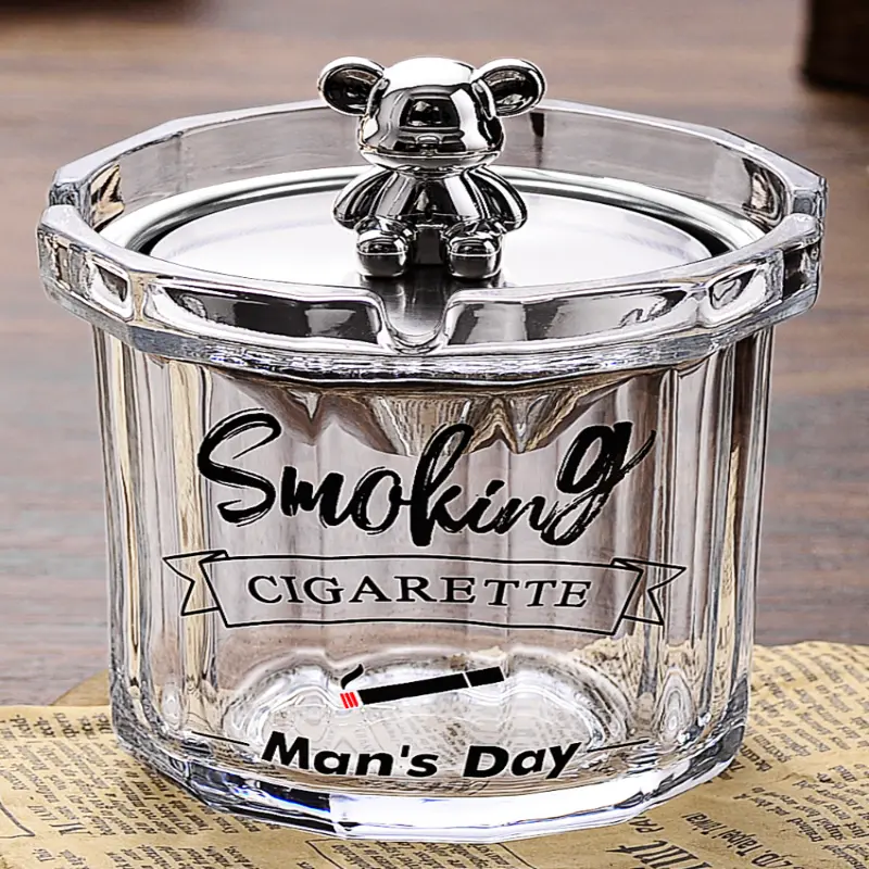 帶蓋子漏斗煙灰缸防飛灰家用客廳