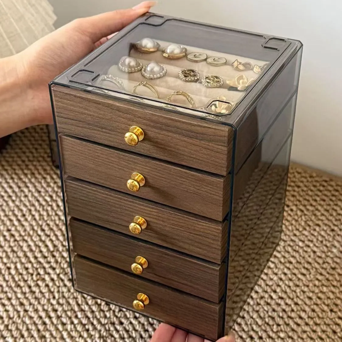 首饰盒高档收纳精致项链耳环