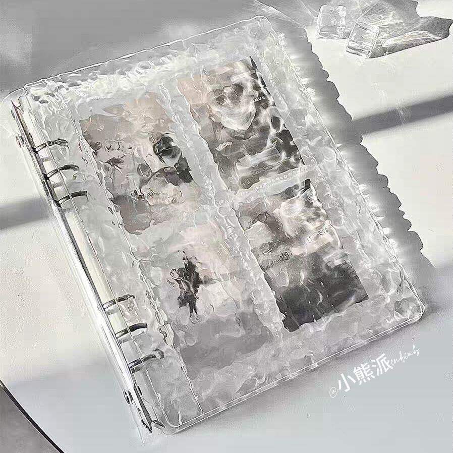 透明水晶波纹卡册A5活页四宫格三寸爱豆拍立得追星小卡相册收纳册