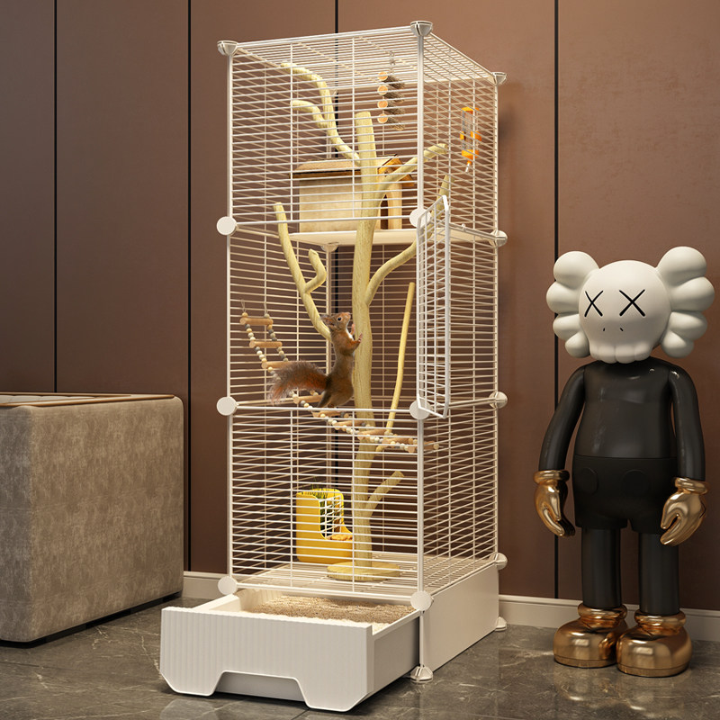 松鼠笼子大号家用花枝鼠蜜袋鼬专用豪华三层大别墅龙猫柜笼松鼠窝