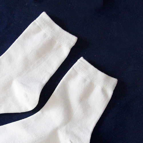 Хлопковые белые носки для школьников, средней длины