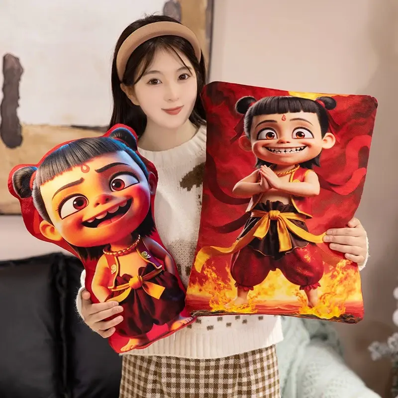 哪吒抱枕卡通可爱毛绒玩具