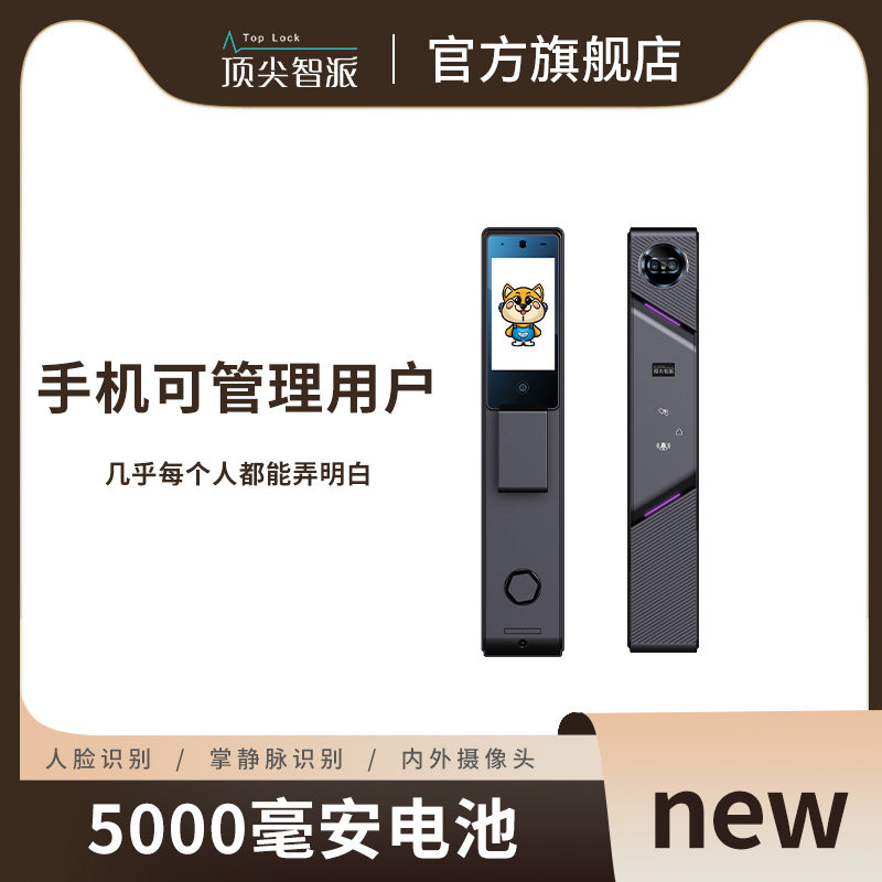 云盾1号智能锁 指纹密码电子锁锁全自动人脸识别猫眼家用防盗门锁
