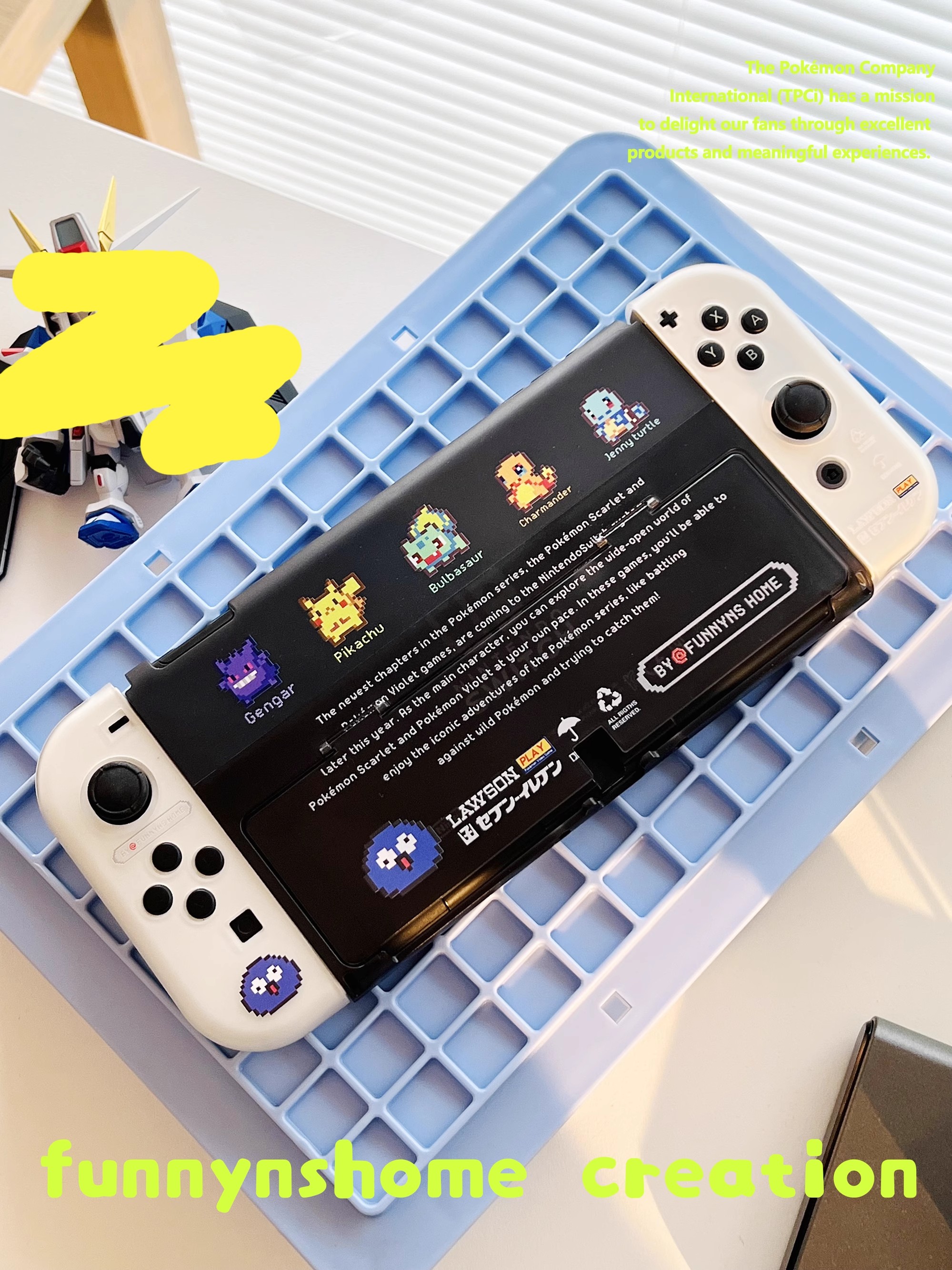 任天堂switch oled保护套支架硬壳NS分体保护壳配件 像素宝可梦