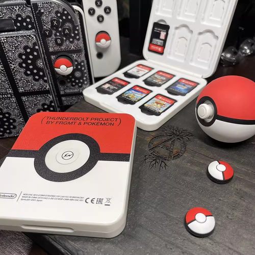 任天堂switch藤原浩宝可梦精灵球游戏卡收纳盒磁吸卡带盒潮流便携