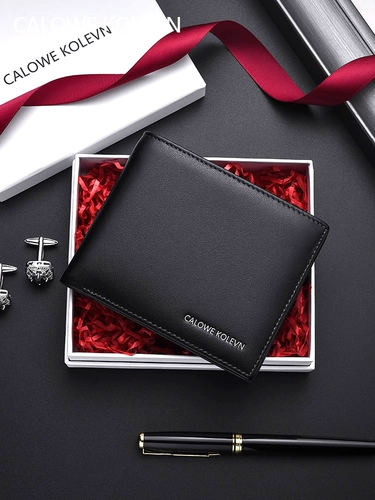 Британский CALOWE KOLEVN, мужской кошелек из натуральной кожи, короткий, новинка 2025 года, кошелек из телячьей кожи, подарок