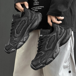 2026新款男款四季透气网面厚底男士潮流百搭老爹鞋运动休闲鞋