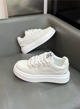 qn国潮板鞋男2024秋季透气小白鞋百搭厚底鞋男款低帮运动休闲鞋