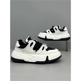 yj小白鞋轻奢时尚潮牌高级感板鞋秋季新款真皮厚运动休闲男鞋子