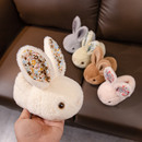 中小童 2岁小孩小兔子毛毛绒保暖包跟宝宝棉鞋 儿童棉拖鞋 女童冬季