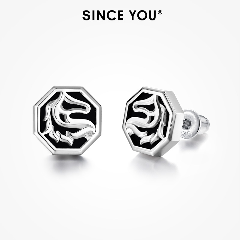sinceyou马到成功耳钉男士纯银