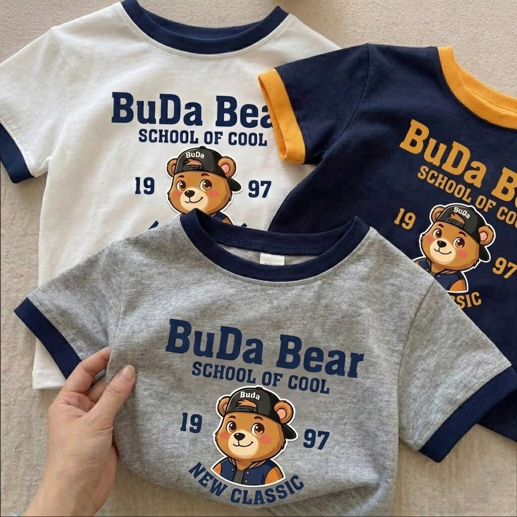 卡通纯棉T恤男女童印花短袖宝宝户外打底衫休闲百搭韩版上衣