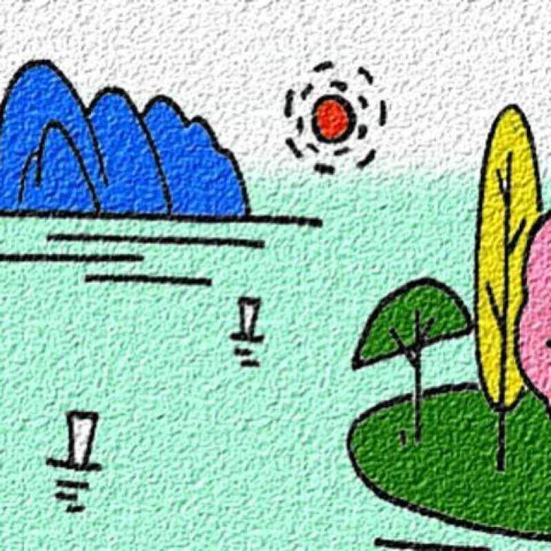 纸浆画手工diy材料包中国风木板底板手工风景装饰城堡小学生填色