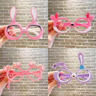 儿童眼镜框无镜片墨镜硅胶男女童卡通可爱宝宝玩具软腿女孩眼镜架