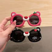 儿童墨镜卡通草莓熊可爱宝宝偏光太阳镜遮阳防晒男童女童玩具眼镜