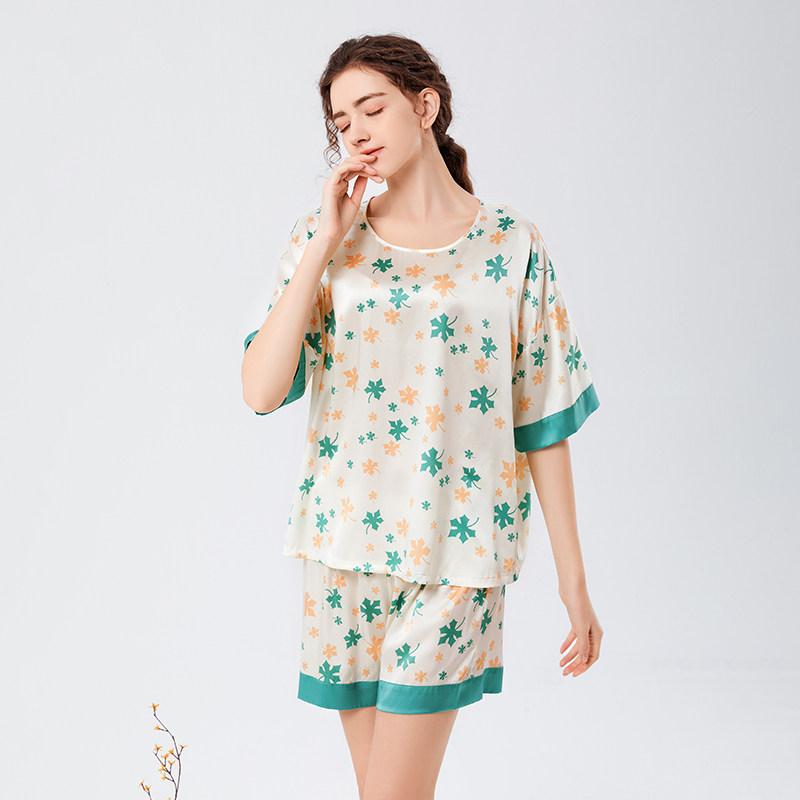 衣本真锦女桑蚕丝套装印花夏季