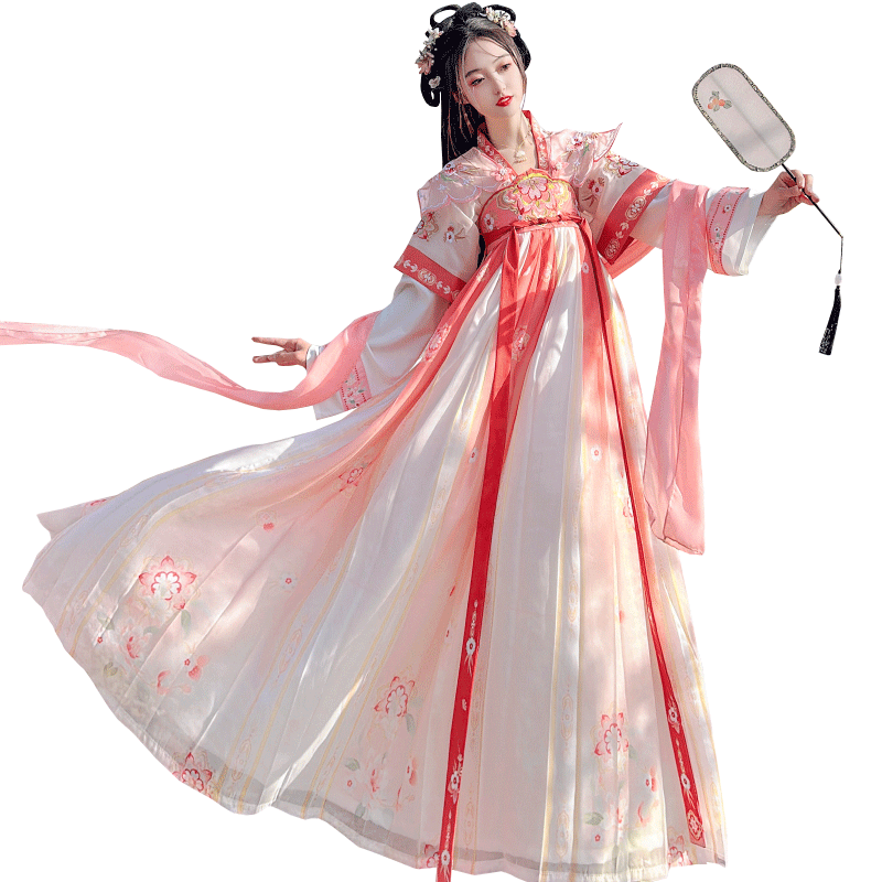 原创唐制曹县汉服女古装中国风齐胸襦裙仙气飘逸超仙日常春夏季款