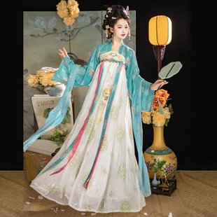 復原破裙披帛套裝 慕晴瑤原創(chuàng)漢服女 玉景春 唐制齊胸襦裙一片式