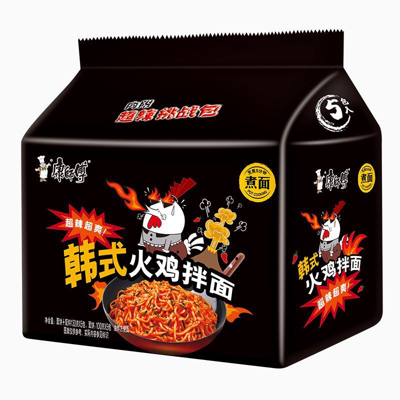 康师傅韩式火鸡面拌面速食袋装超冲泡方便面/拉面/面