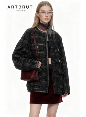 ARTBRUT“精致的随意感”羊毛格纹外套西装版型大衣小香风