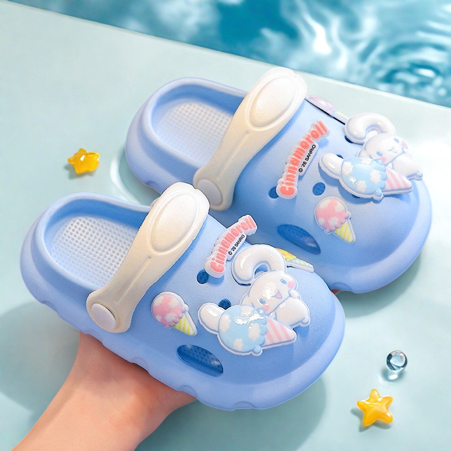 玉桂狗夏季镂空凉拖鞋女孩子防滑透气中小童三丽鸥授权儿童洞洞鞋