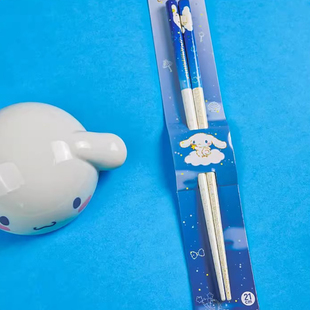 玉桂狗筷子卡通少女心光滑天然月桂竹木防滑家用高颜值大耳狗餐具