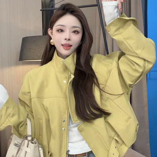显瘦休闲小个子夹克上衣 新款 高级感立领短款 冲锋衣外套女2026春季