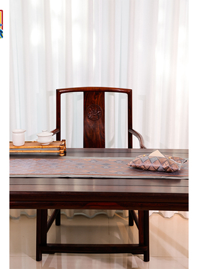 皇锦织锦如意形桌旗-梅开五福HJ12951