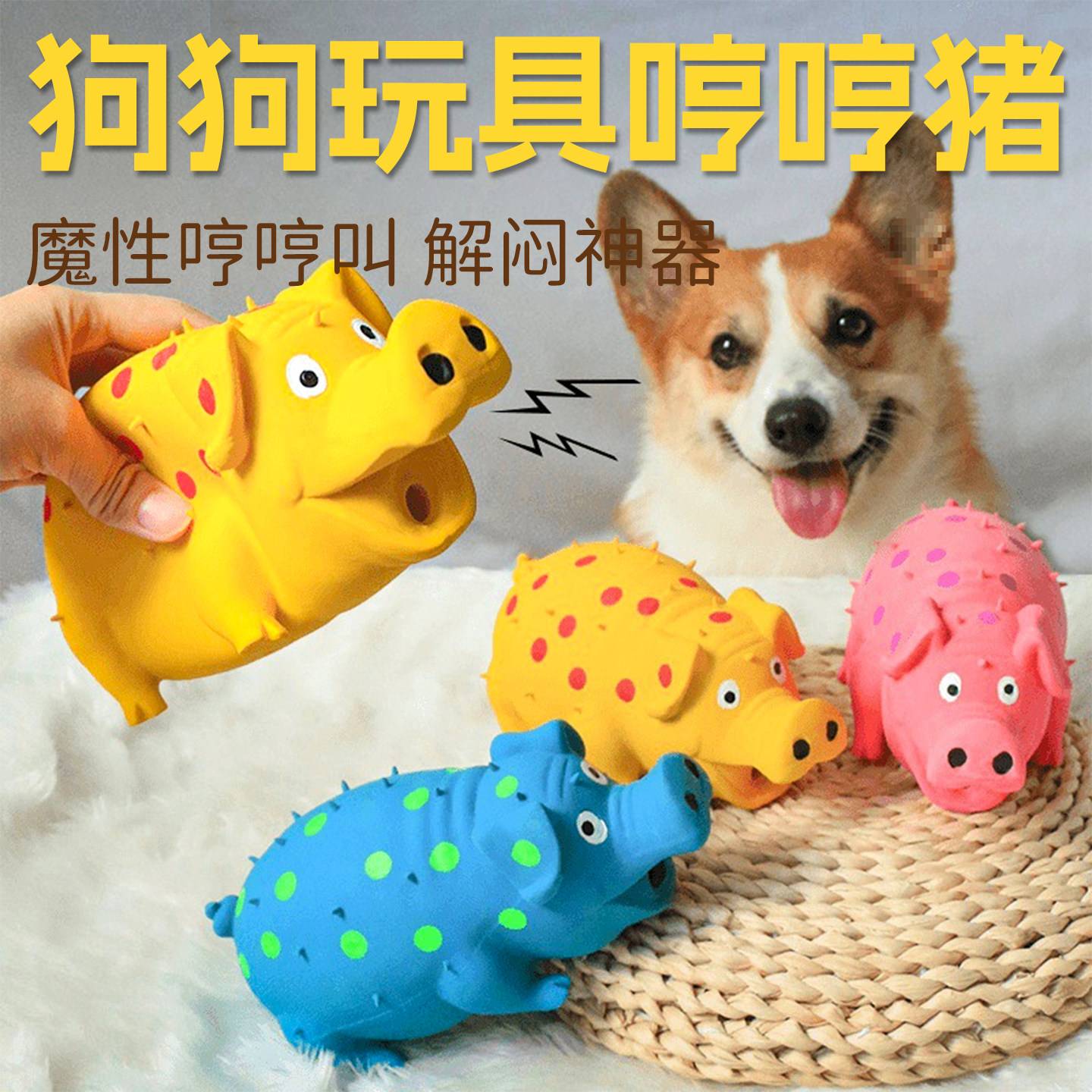 狗狗乳胶发声哼哼猪玩具｜幼犬