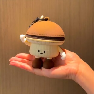 香菇耳机收纳包可爱菇家寡人零钱包创意口红收纳包卡通迷你包挂件