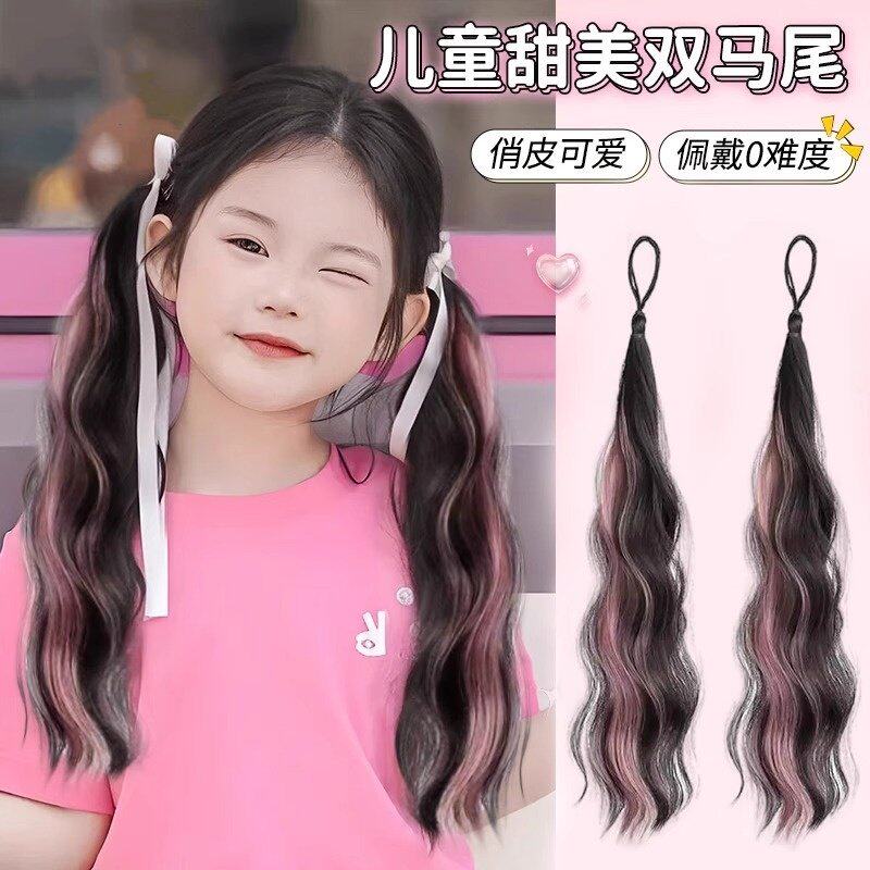 儿童挑染假发辫子可盐甜双马尾高