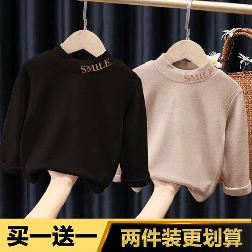 儿童打底衫自发热德绒保暖上衣