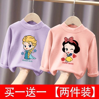 儿童德绒半高领打底衫秋冬装长袖