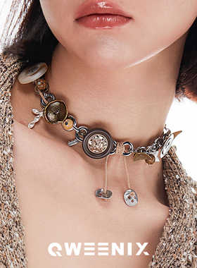 现货做旧复古锁骨链QWEENIX