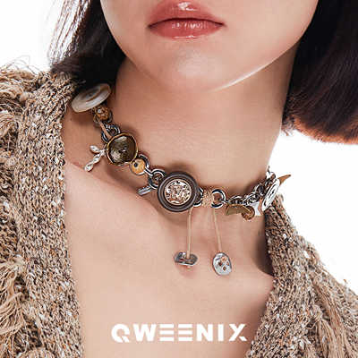现货做旧复古锁骨链QWEENIX