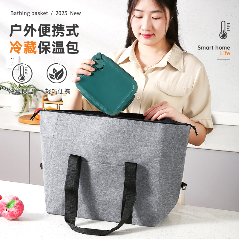 饭盒保温袋超大容量便当手提袋子加厚铝箔带饭专用防水午餐包