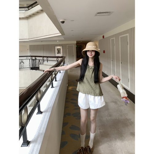 张爆爆 无袖波点背心甜美减龄小上衣圆领26春夏套头