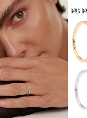 西班牙PD PAO欧美小众简约气质淑女镶钻交叉错位戒指女