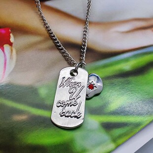 恋与深空项链 同款金属方牌项链 夏以昼祁煜吊坠项链 锁骨链