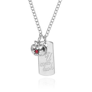 大号恋与深空夏以昼同款项链 夏以昼银色方牌苹果锁骨链时尚吊坠