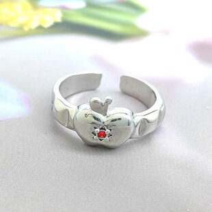 恋与深空 夏以昼苹果戒指 动漫周边二次元首饰金属小苹果开口戒指