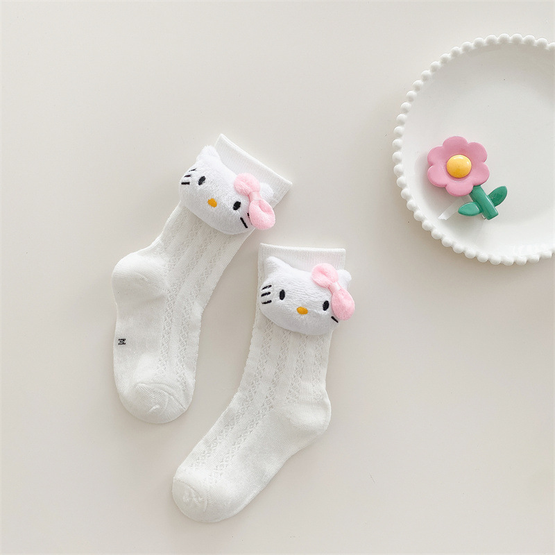 兒童夏季薄款KT貓玩偶襪子