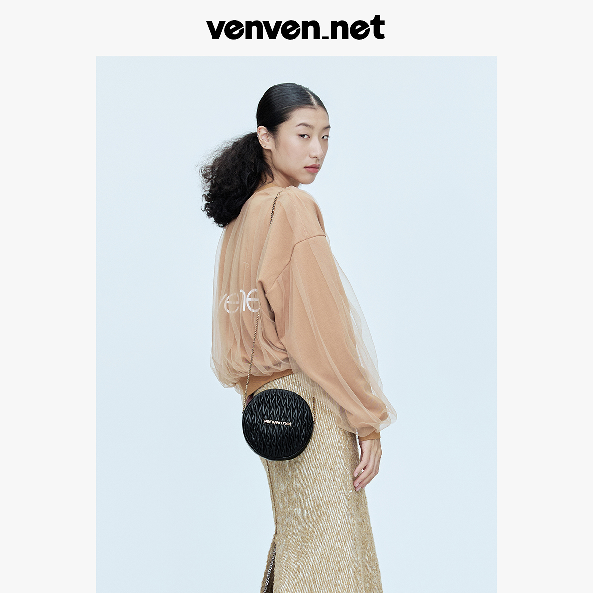 VenvennetBlack系列黑金小V包