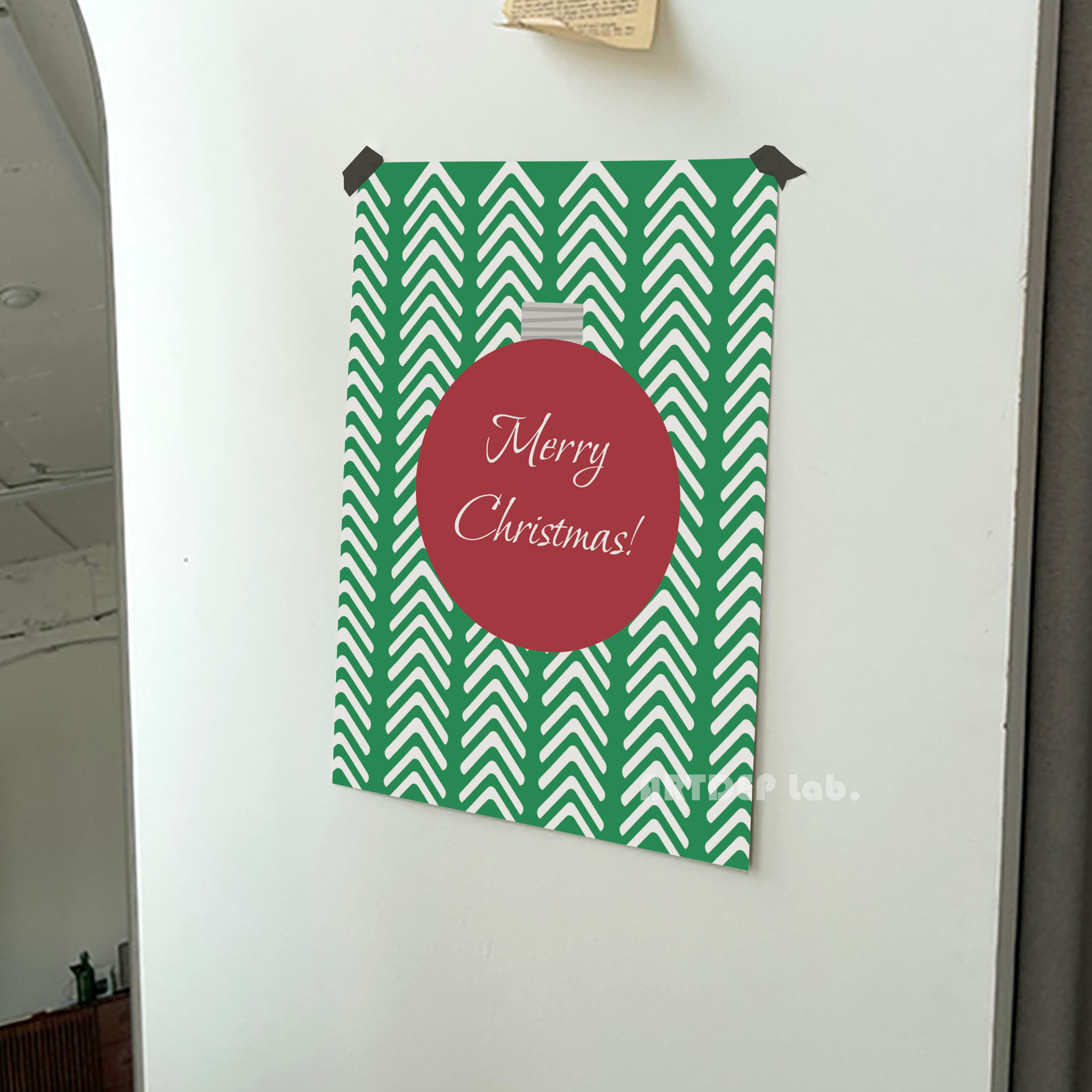 圣诞节服装店纸质小海报插画系列