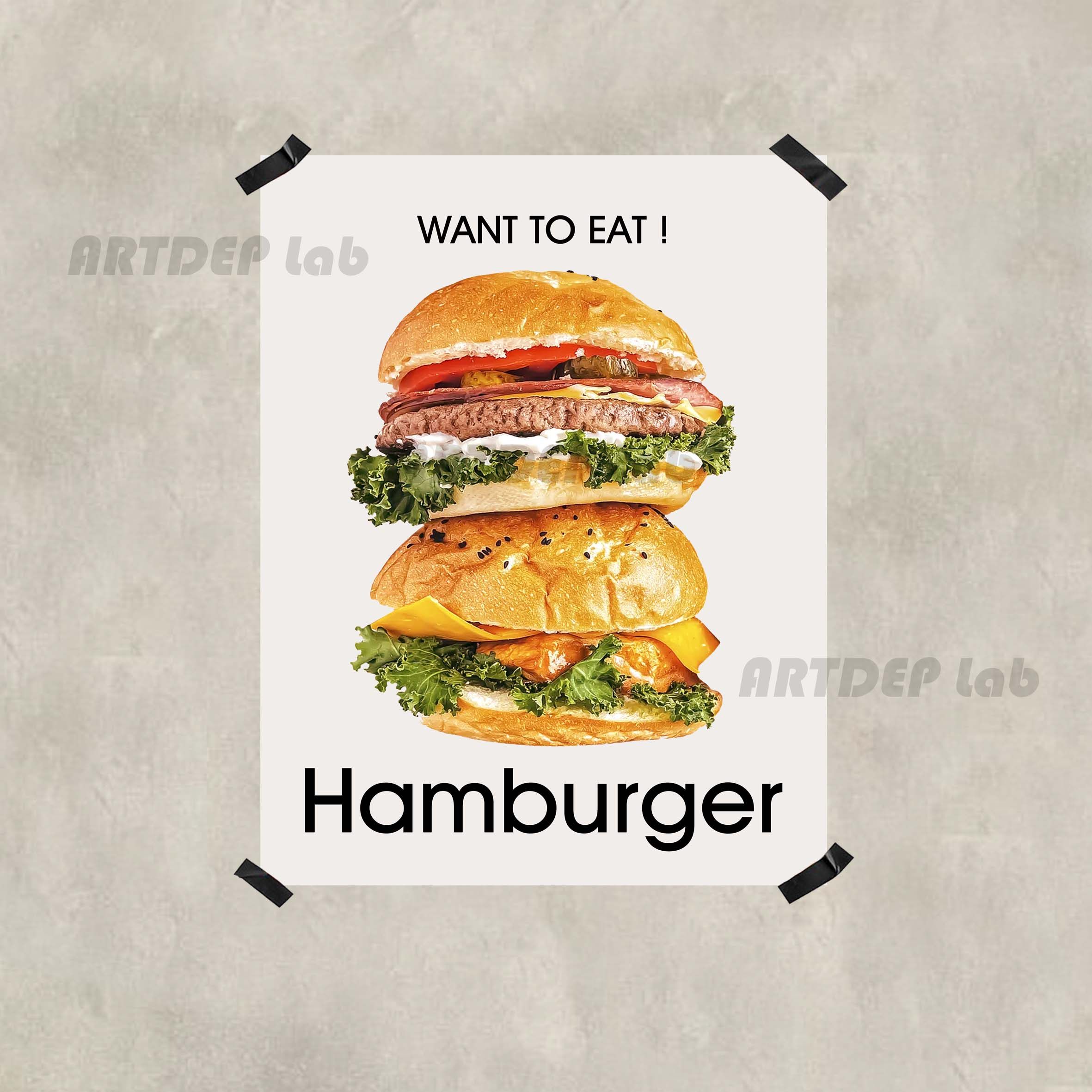ATD美味汉堡餐厅装饰海报