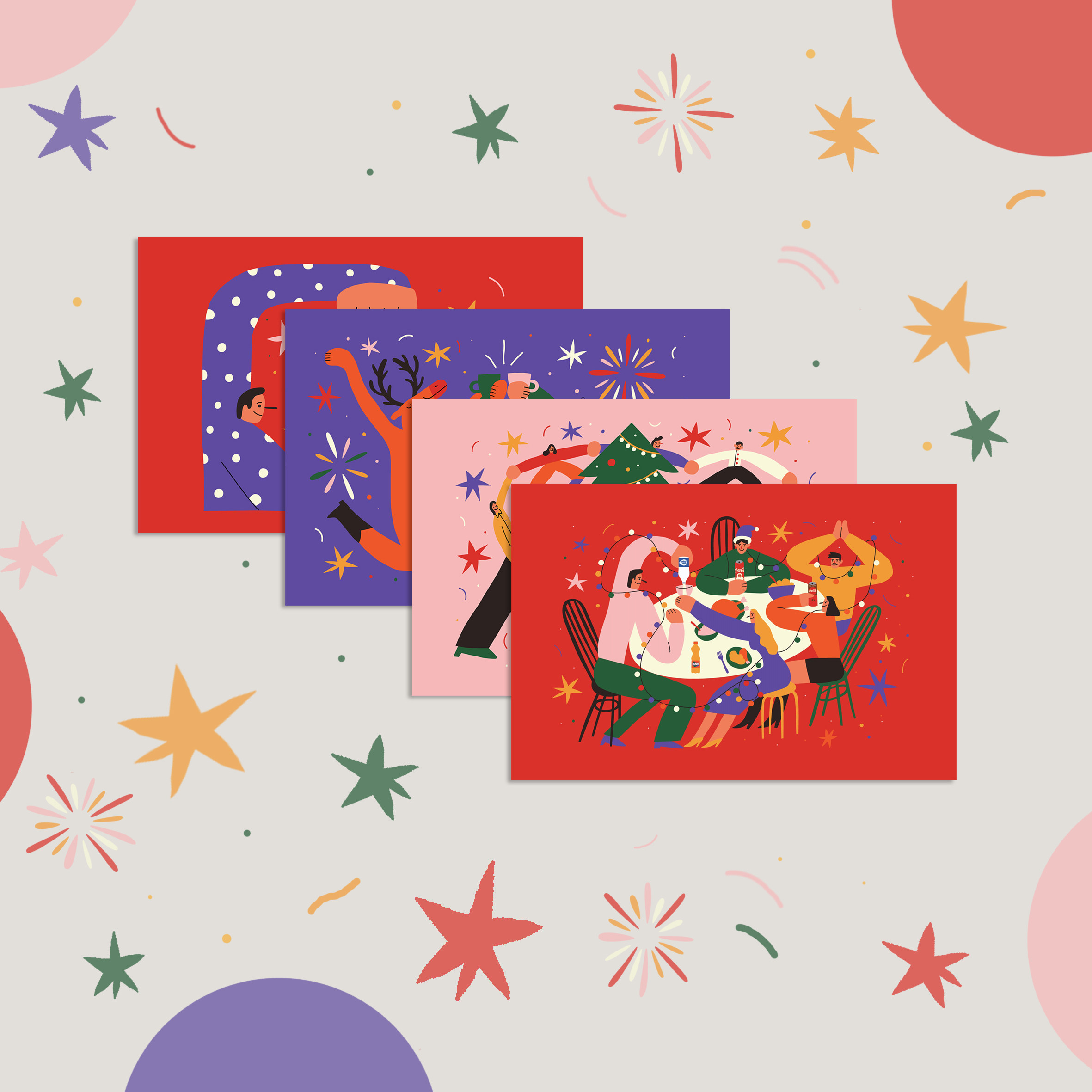 节日快乐系列插画贺卡