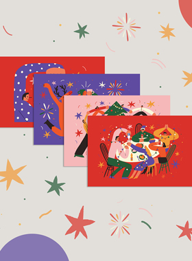 ARTDEP Lab  圣诞节日快乐系列  插画贺卡 墙饰卡片 ins风明信片