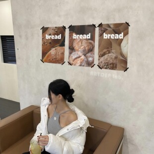 ATD牛奶面包 咖啡馆甜品店 静物摄影纸质印刷画芯海报拍照墙贴ins